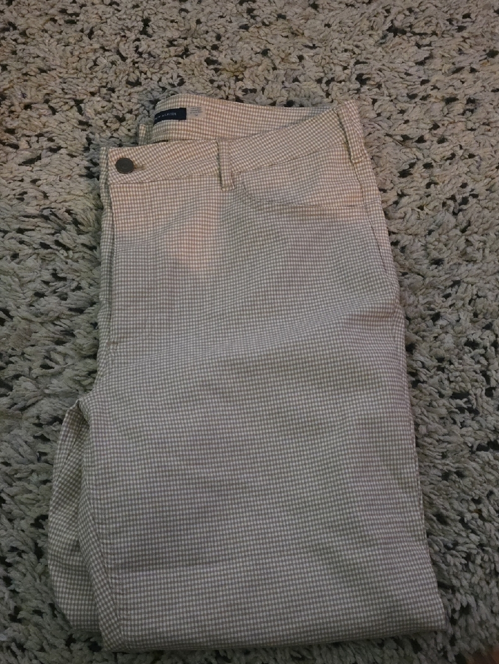 Tommy Hilfiger Beige Mini-Check Kids Pants